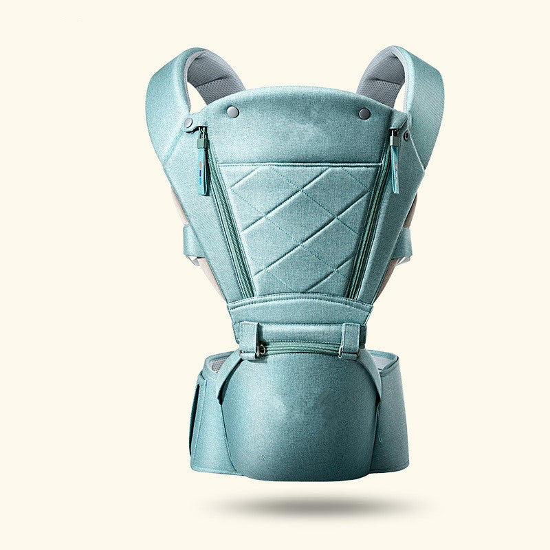 Baby Carrier with Bass Bear Hip Seat – Front Carry, Adjustable & Comfortable
