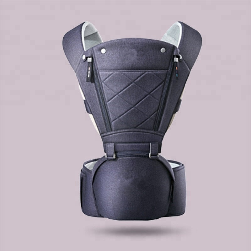 Baby Carrier with Bass Bear Hip Seat – Front Carry, Adjustable & Comfortable