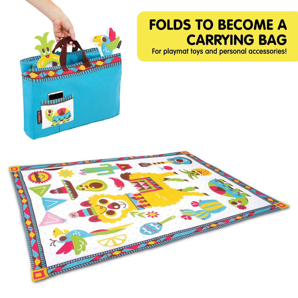 NNEDPE Yookidoo Fiesta Kids Baby Activity Playmat to Bag with Musical Rattle-3