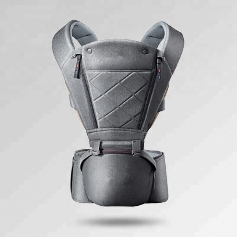 Baby Carrier with Bass Bear Hip Seat – Front Carry, Adjustable & Comfortable