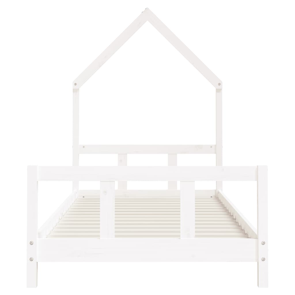 NNEVL Kids Bed Frame White 92x187 cm Single Solid Wood Pine