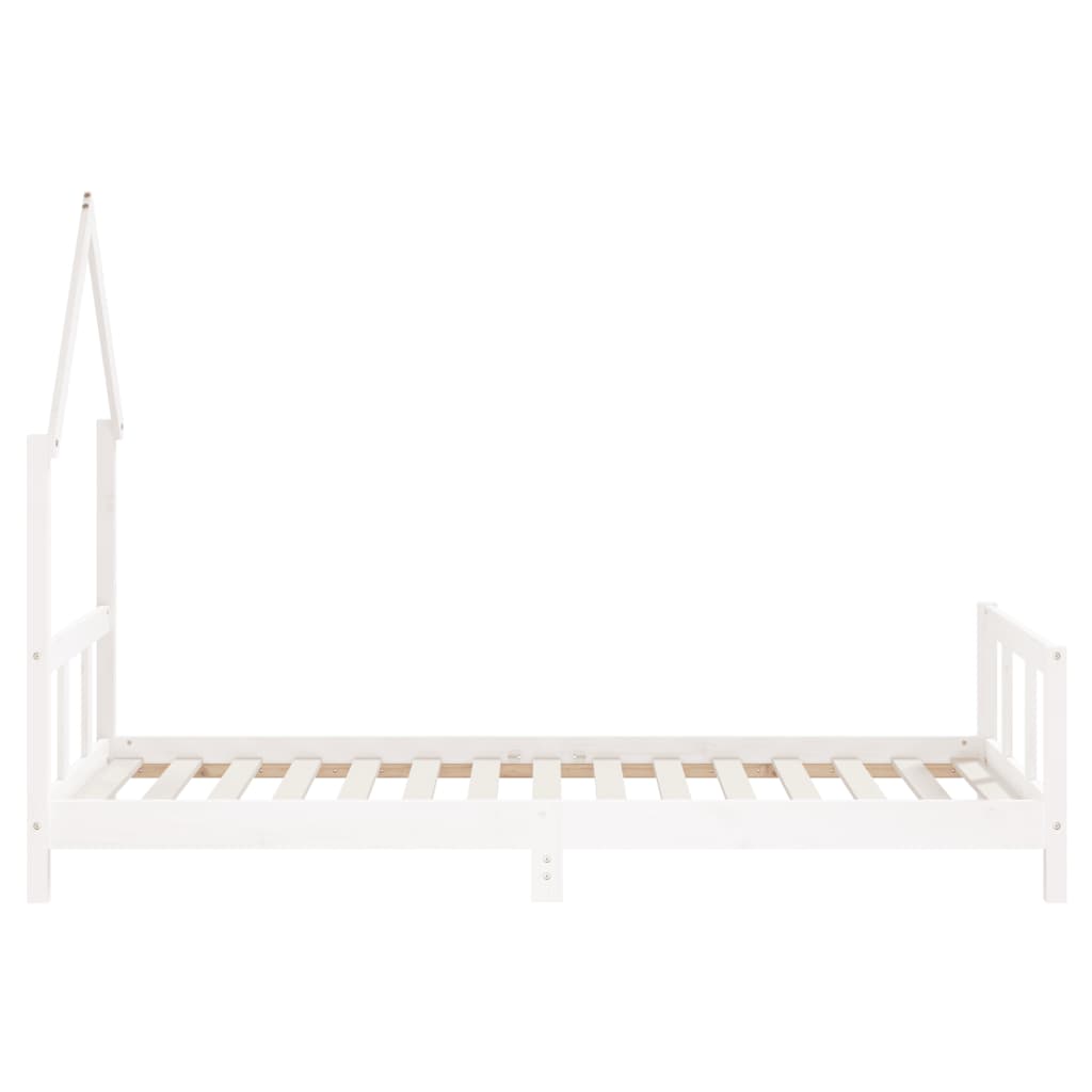 NNEVL Kids Bed Frame White 92x187 cm Single Solid Wood Pine