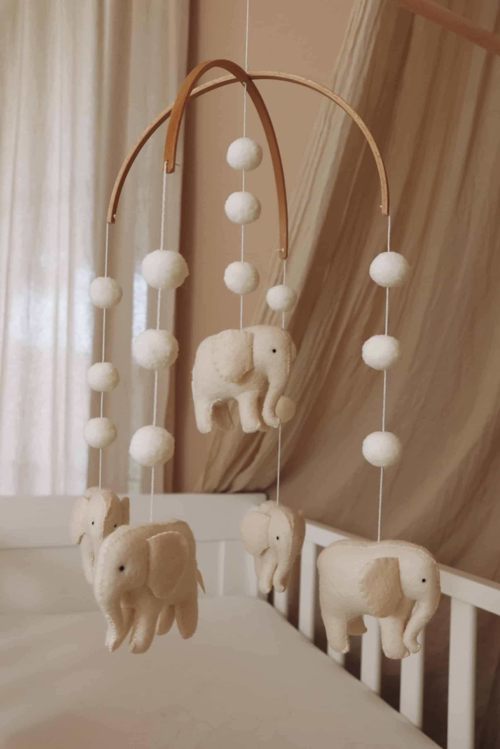 Handmade Elephants baby mobile