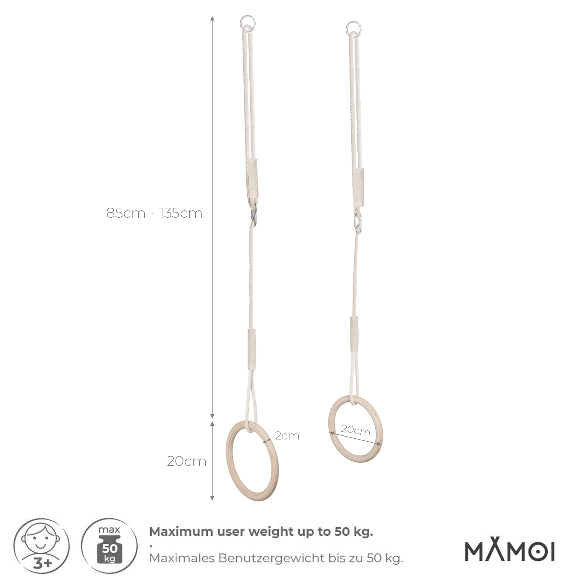 Trapeze swing with gym rings