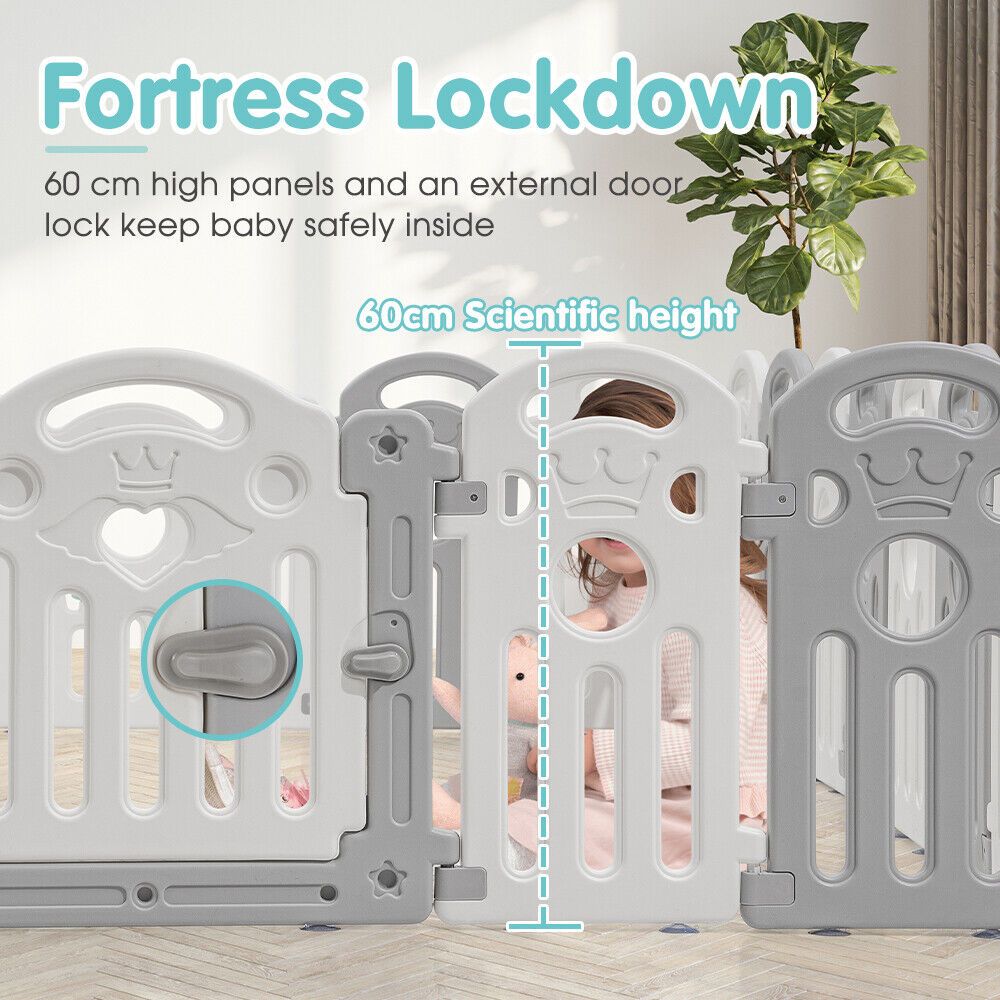 Kids Playpen 18-Panel Baby Safety Gate Fence-4