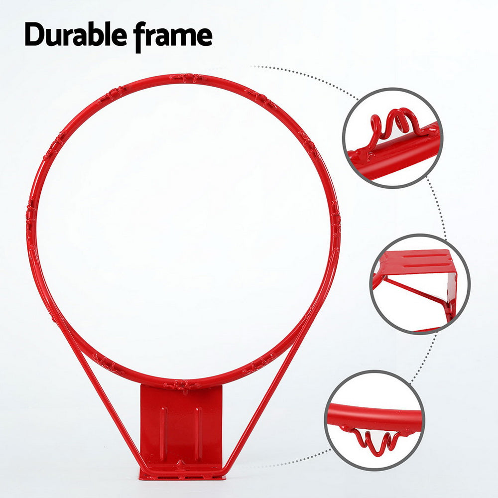 Red Everfit outdoor basketball hoop with nylon net