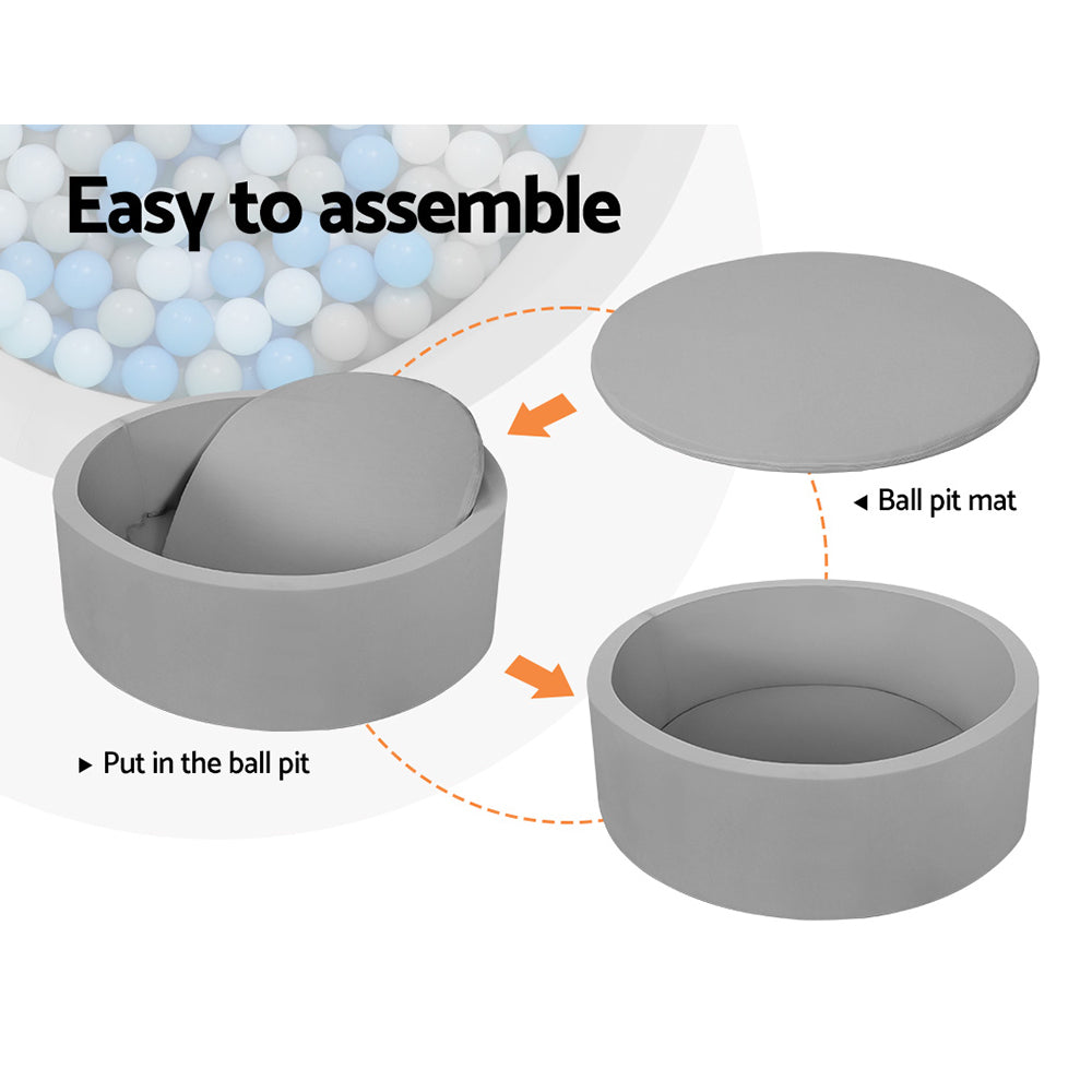 Keezi Kids Foam Ball Pit – Grey