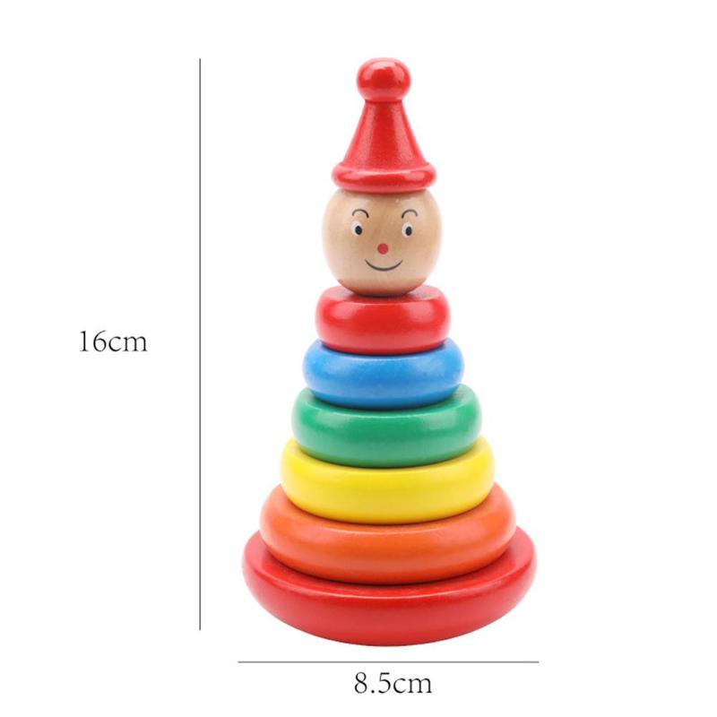 educational wooden stacked circle toy Montessori toddler skill game