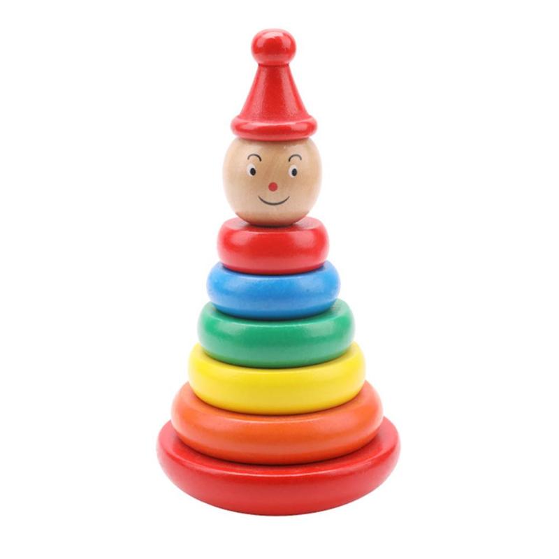 educational wooden stacked circle toy Montessori toddler skill game
