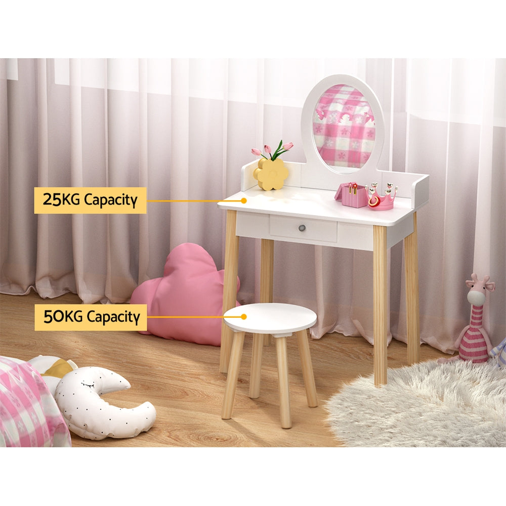 Keezi Wooden Kids Dressing Table Set