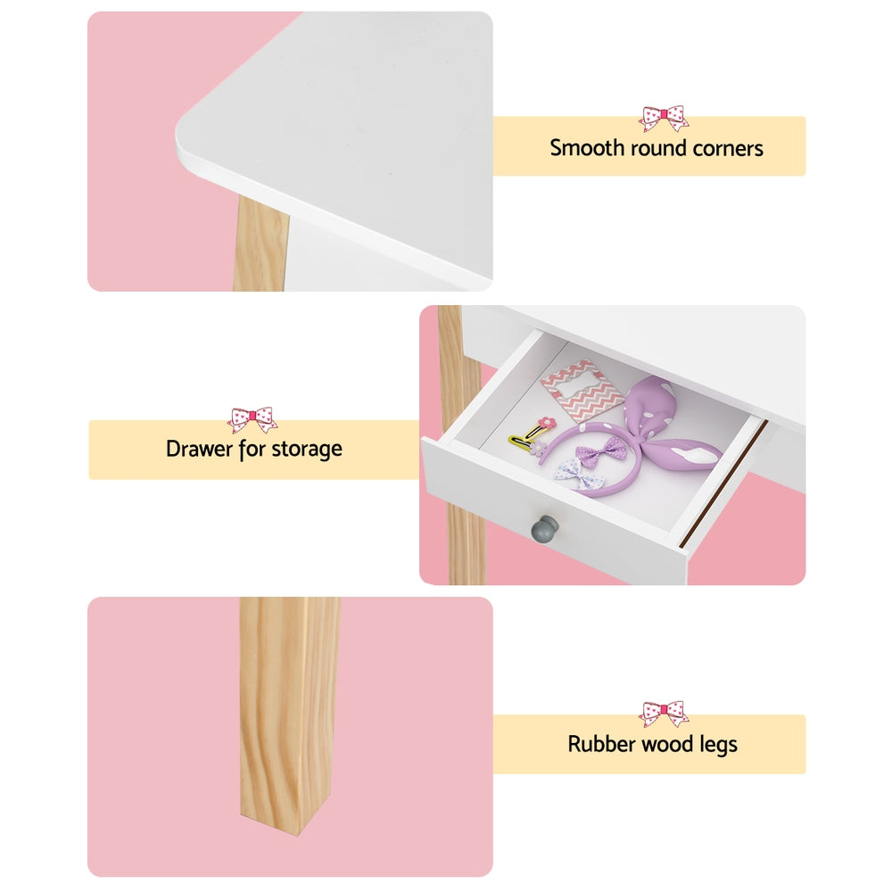 Keezi Wooden Kids Dressing Table Set