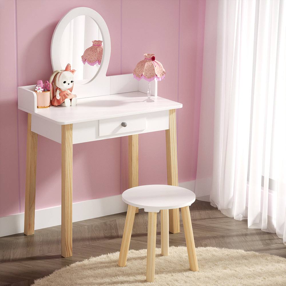 Keezi Wooden Kids Dressing Table Set