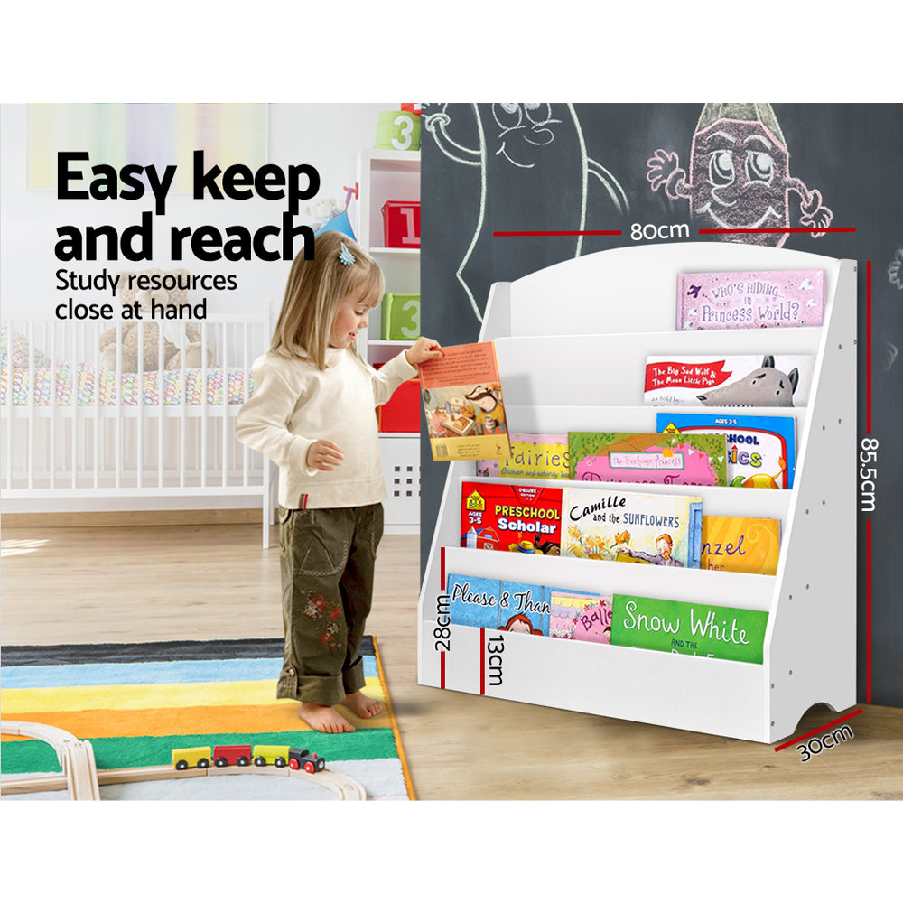 Keezi 5-Tier Kids Bookshelf in White