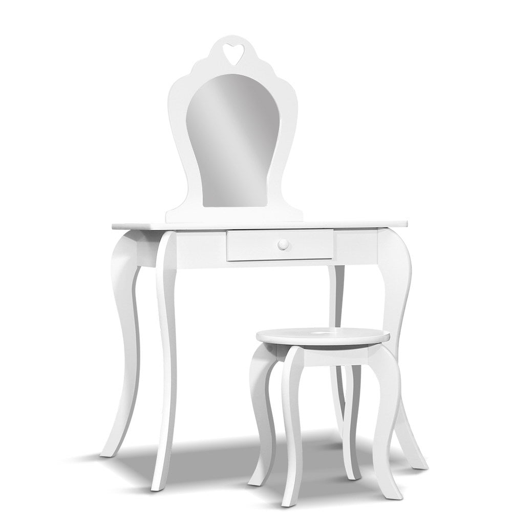 Keezi Kids Dressing Table & Stool Set – White