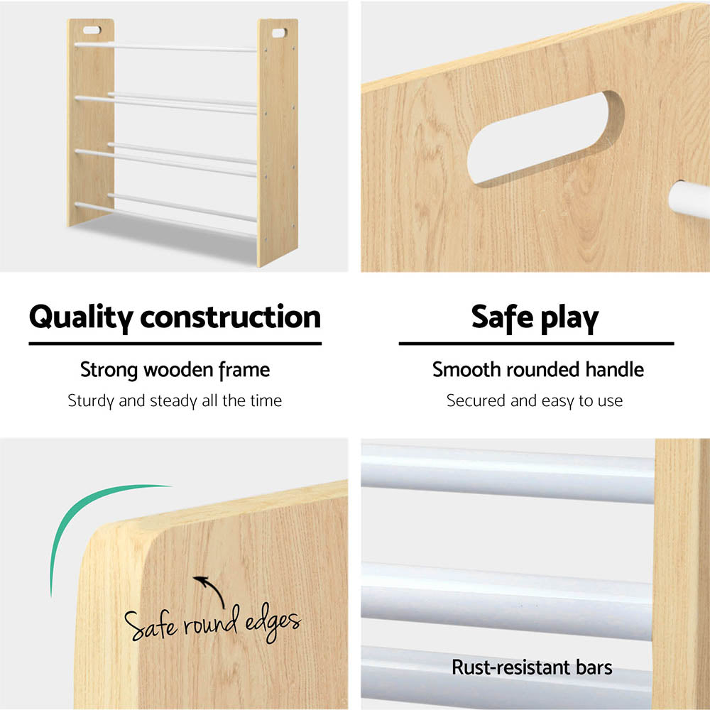 Keezi 12-Bin Kids Toy Storage & Bookshelf