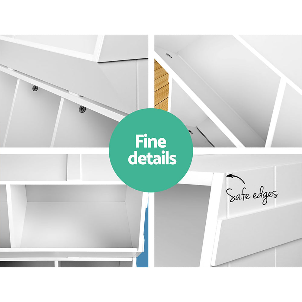 Keezi Kids Toy Box & Bookshelf – Stackable Storage