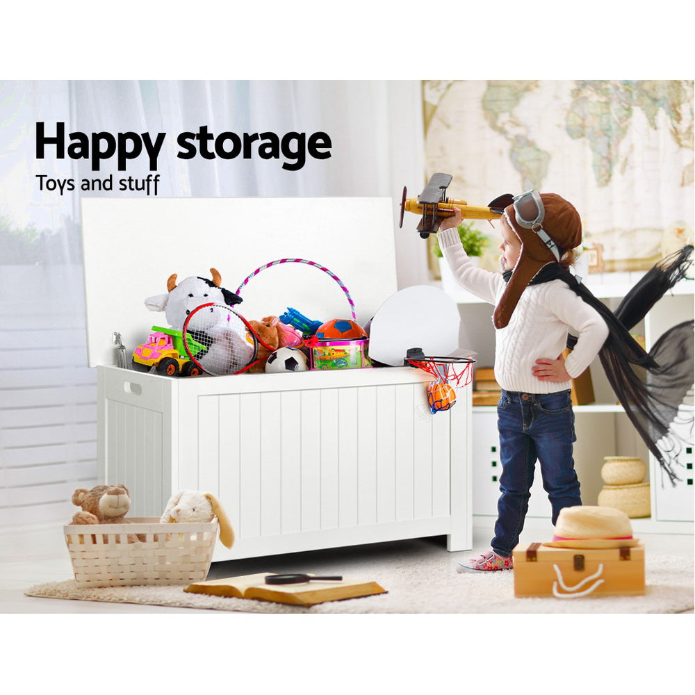 Keezi Kids Toy Storage Chest in White