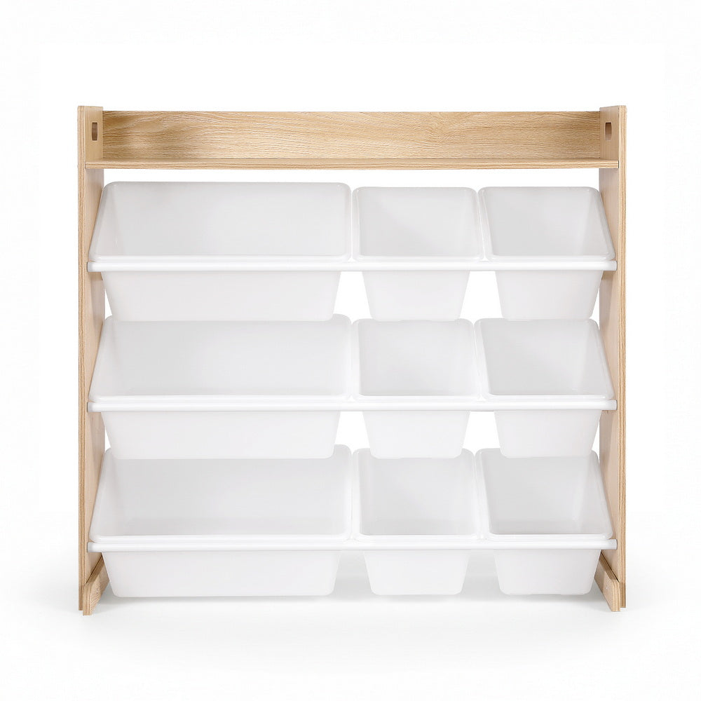 Keezi Kids 9-Bin Toy Storage & Bookshelf