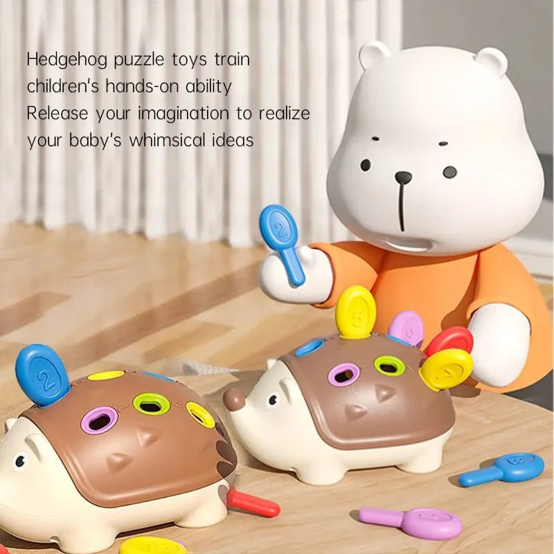 Montessori hedgehog toy fine motor learning toy