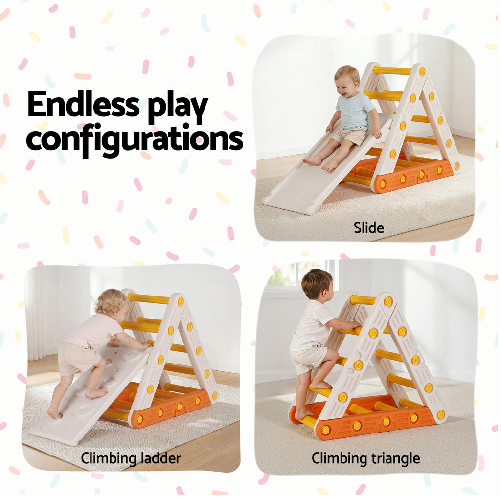Toddler Climbing Frame Set with Slide and Triangle Climber – Indoor & Outdoor Play