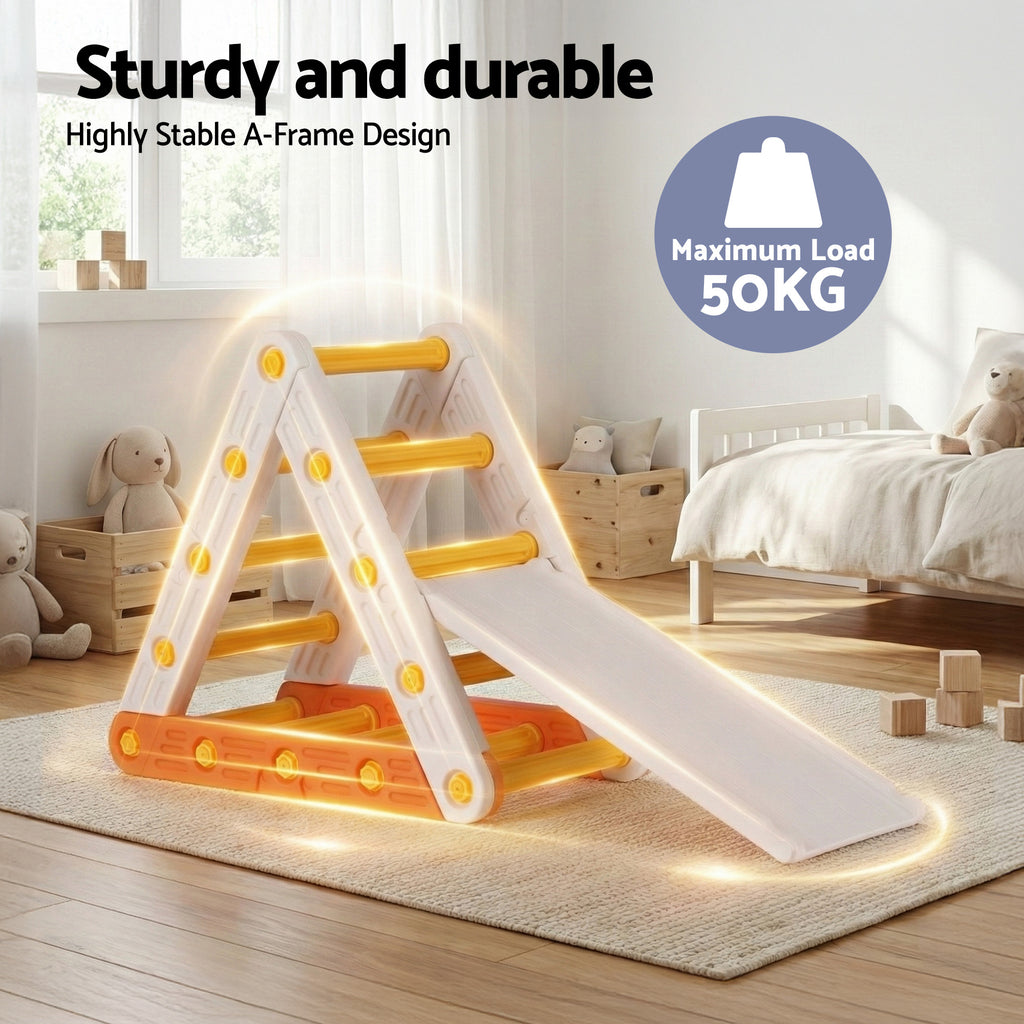 Toddler Climbing Frame Set with Slide and Triangle Climber – Indoor & Outdoor Play