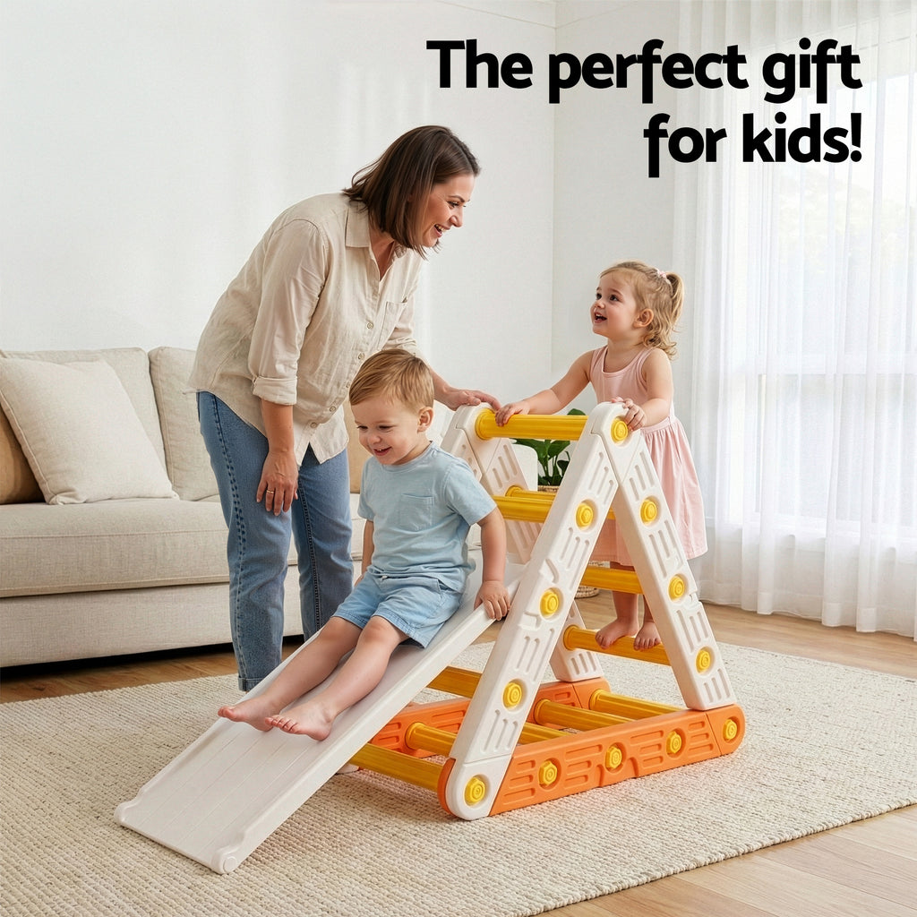 Toddler Climbing Frame Set with Slide and Triangle Climber – Indoor & Outdoor Play