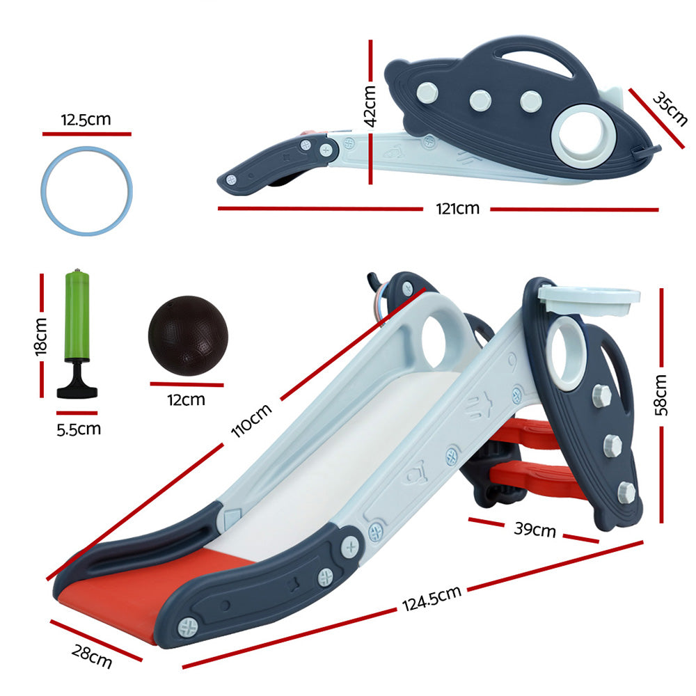 Keezi Kids Slide & Hoop Playset – Blue