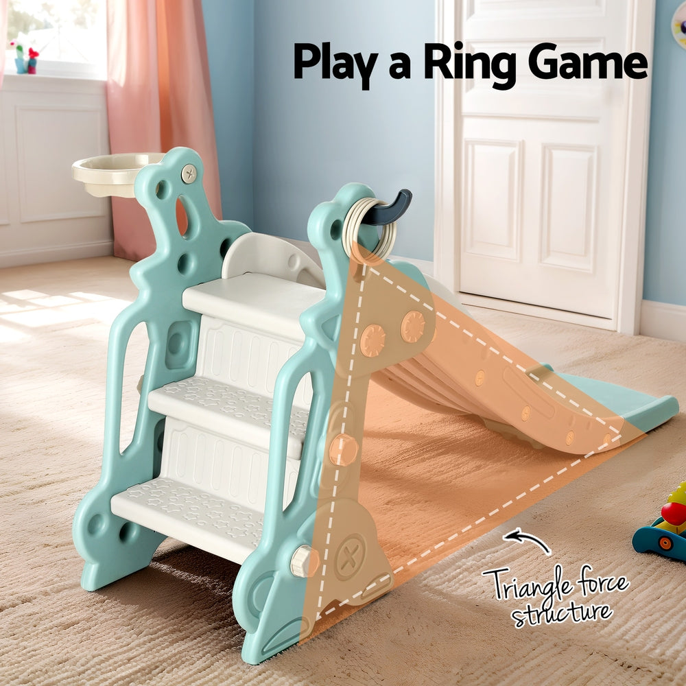 Keezi Kids Slide & Hoop Playset – Blue