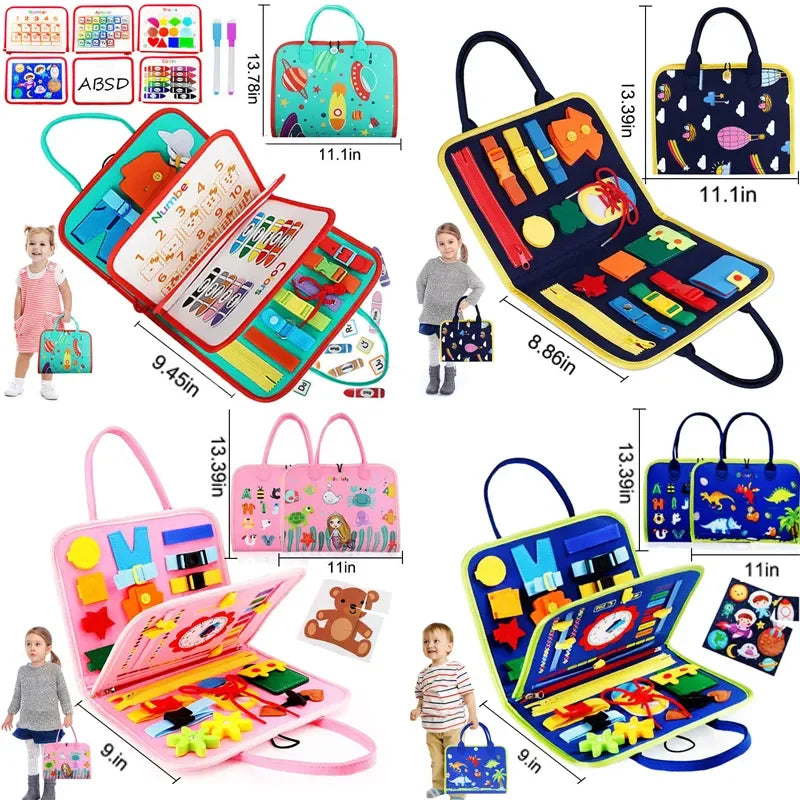 Montessori busy board educational sensory toy for toddlers