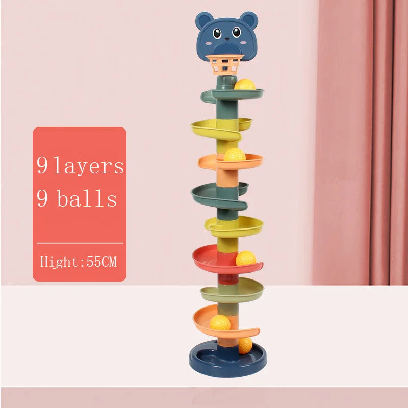Montessori rolling ball toy wooden sensory activity