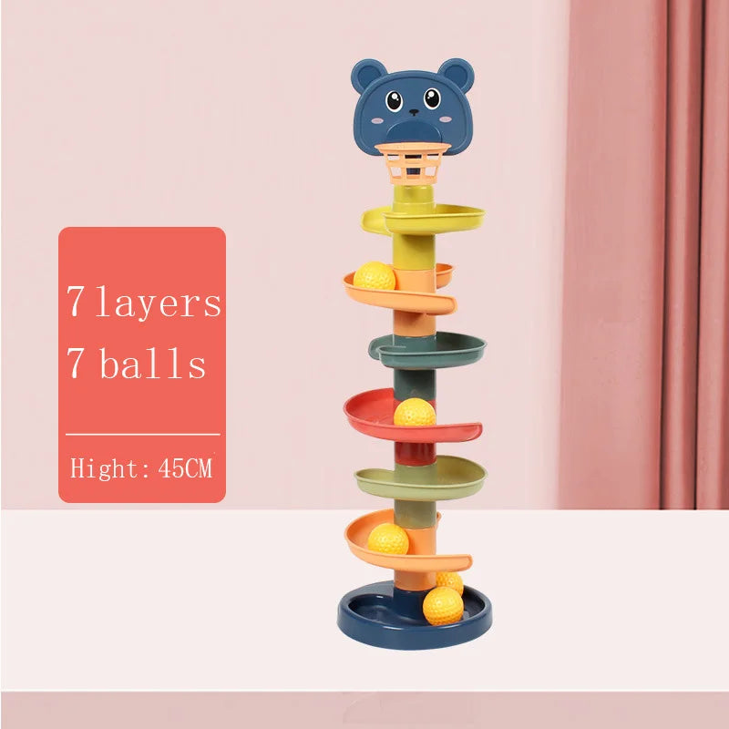 Montessori rolling ball toy wooden sensory activity