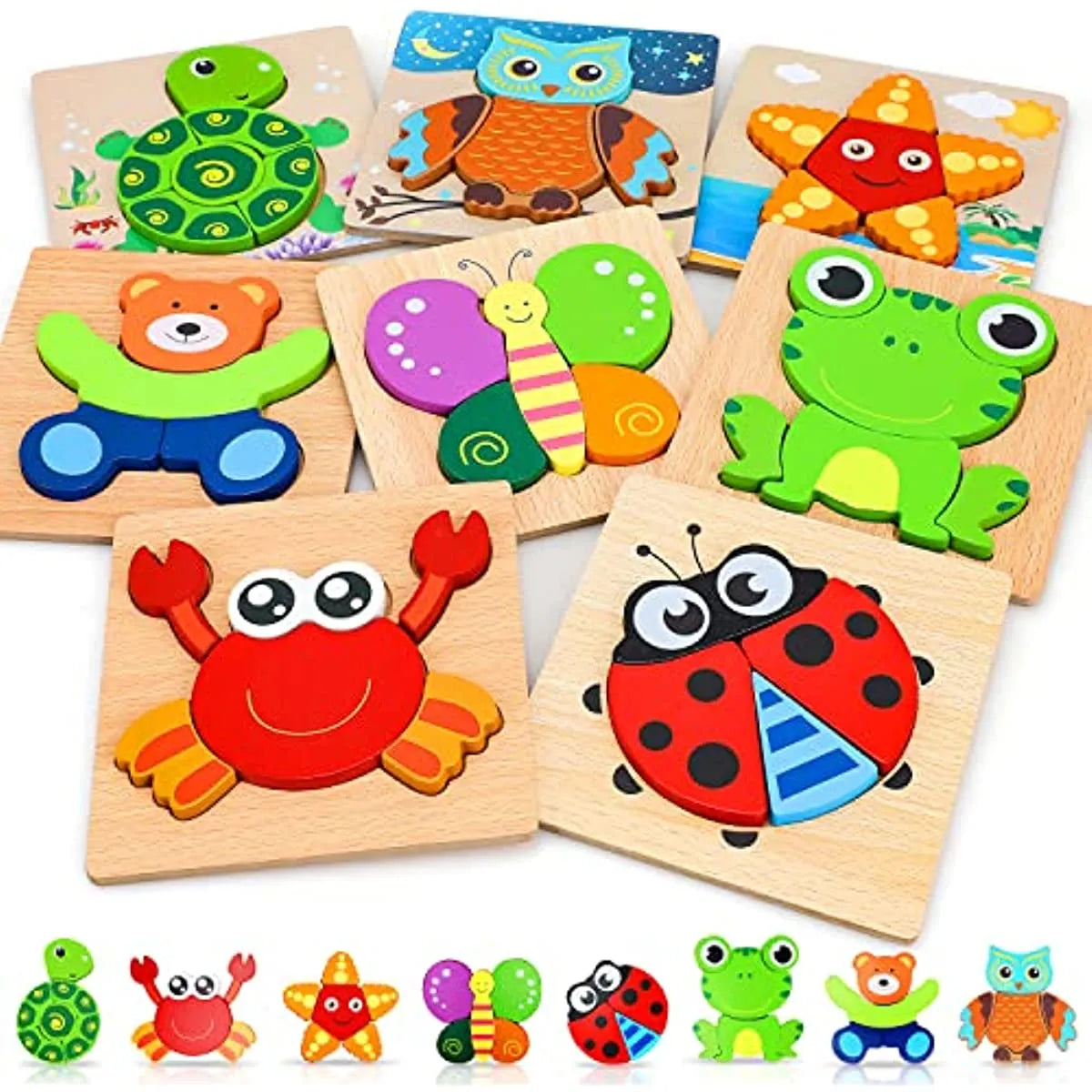 Montessori wooden 3D puzzle educational toy for kids