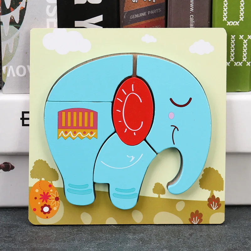 Montessori wooden 3D puzzle educational toy for kids