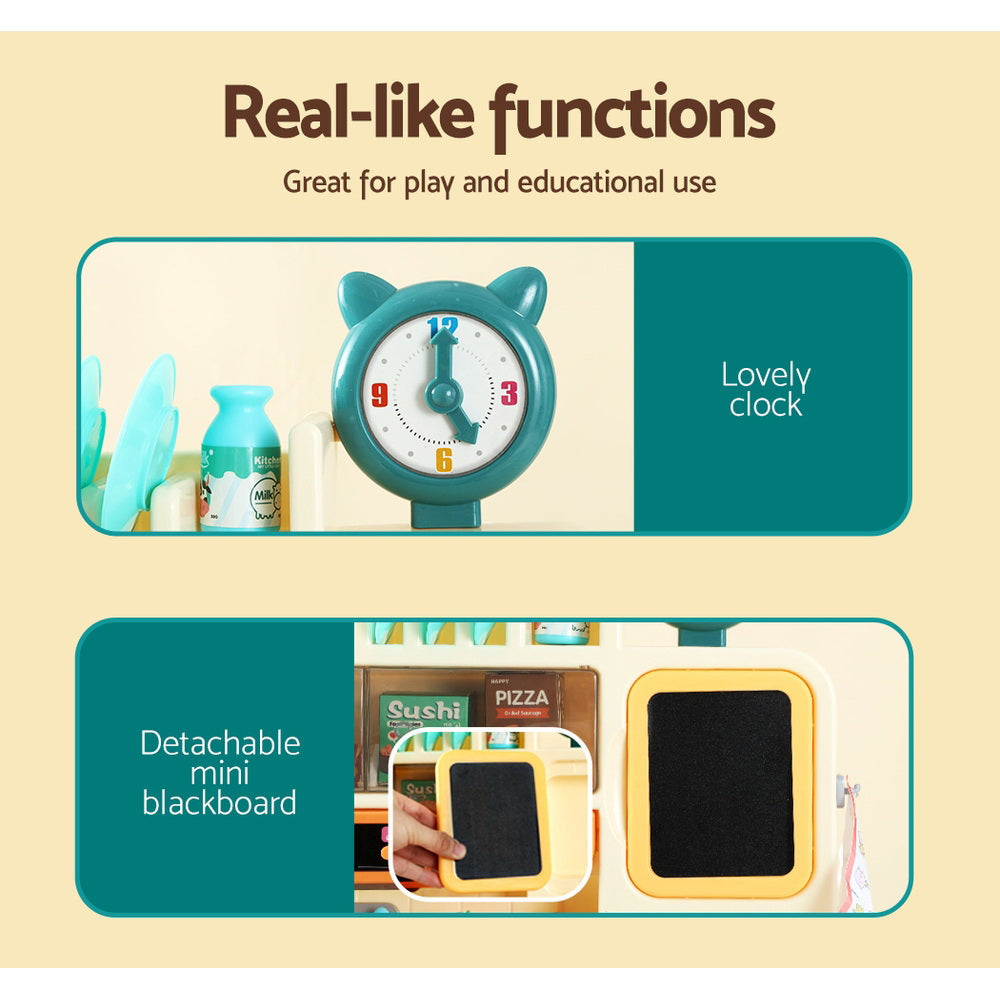 NNEDSZ Kids Kitchen Playset Pretend Play Food Sink Cooking Utensils 73pcs-3