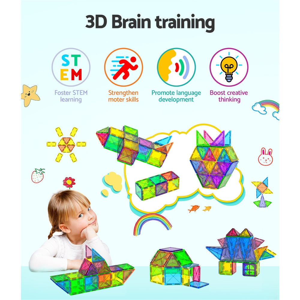 Keezi 120-Piece Magnetic Tile Building Set