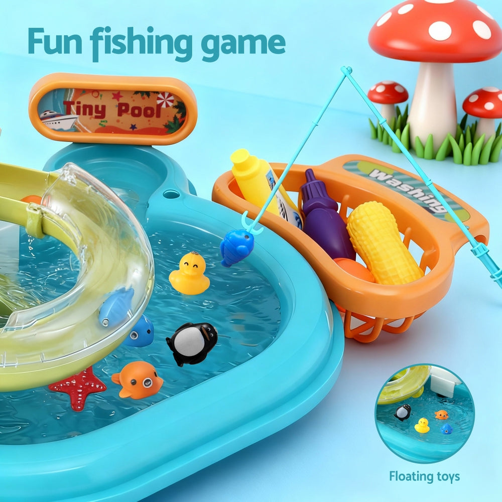 Keezi Kids Play Sink with Faucet & Play Food