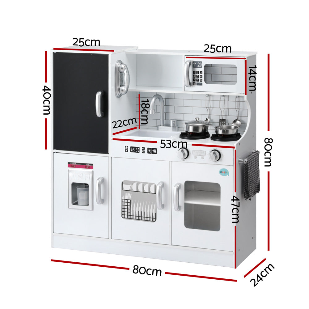 Keezi Kids Wooden Kitchen Play Set – White