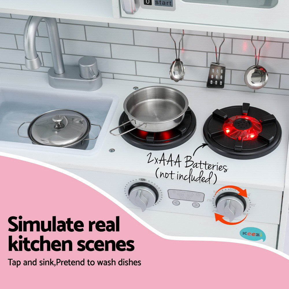 Keezi Kids Wooden Kitchen Play Set – White