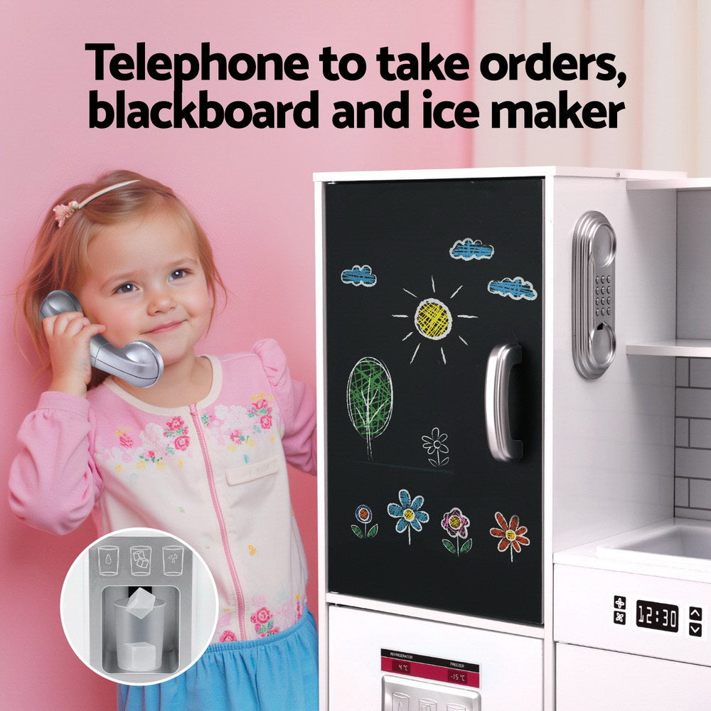 Keezi Kids Wooden Kitchen Play Set – White