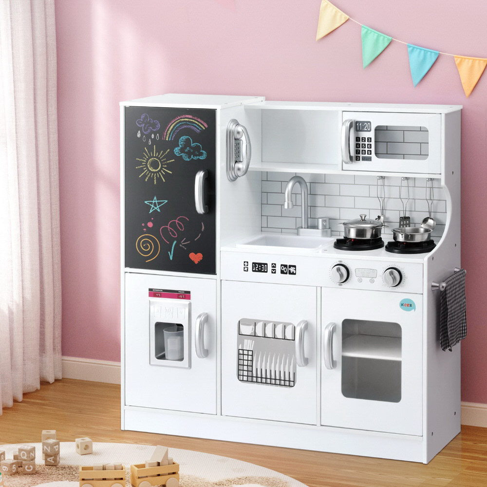 Keezi Kids Wooden Kitchen Play Set – White