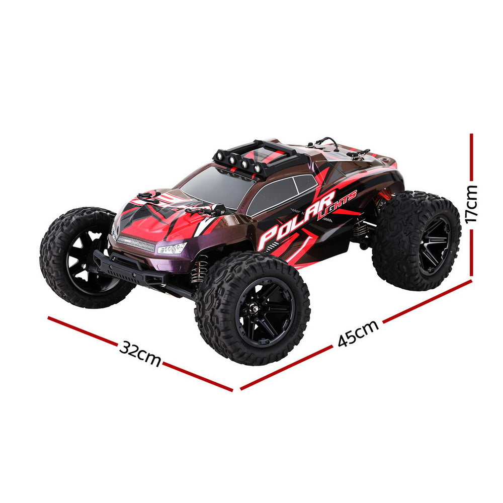 Kids 1:8 Scale Remote Control Off-Road Truck with Lights and 2WD High-Speed Motor