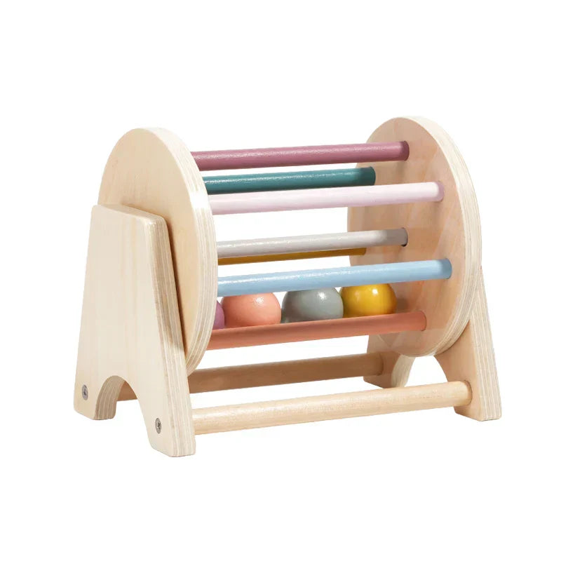 NNEOBA Montessori Wooden Spinning Infant Drum-0