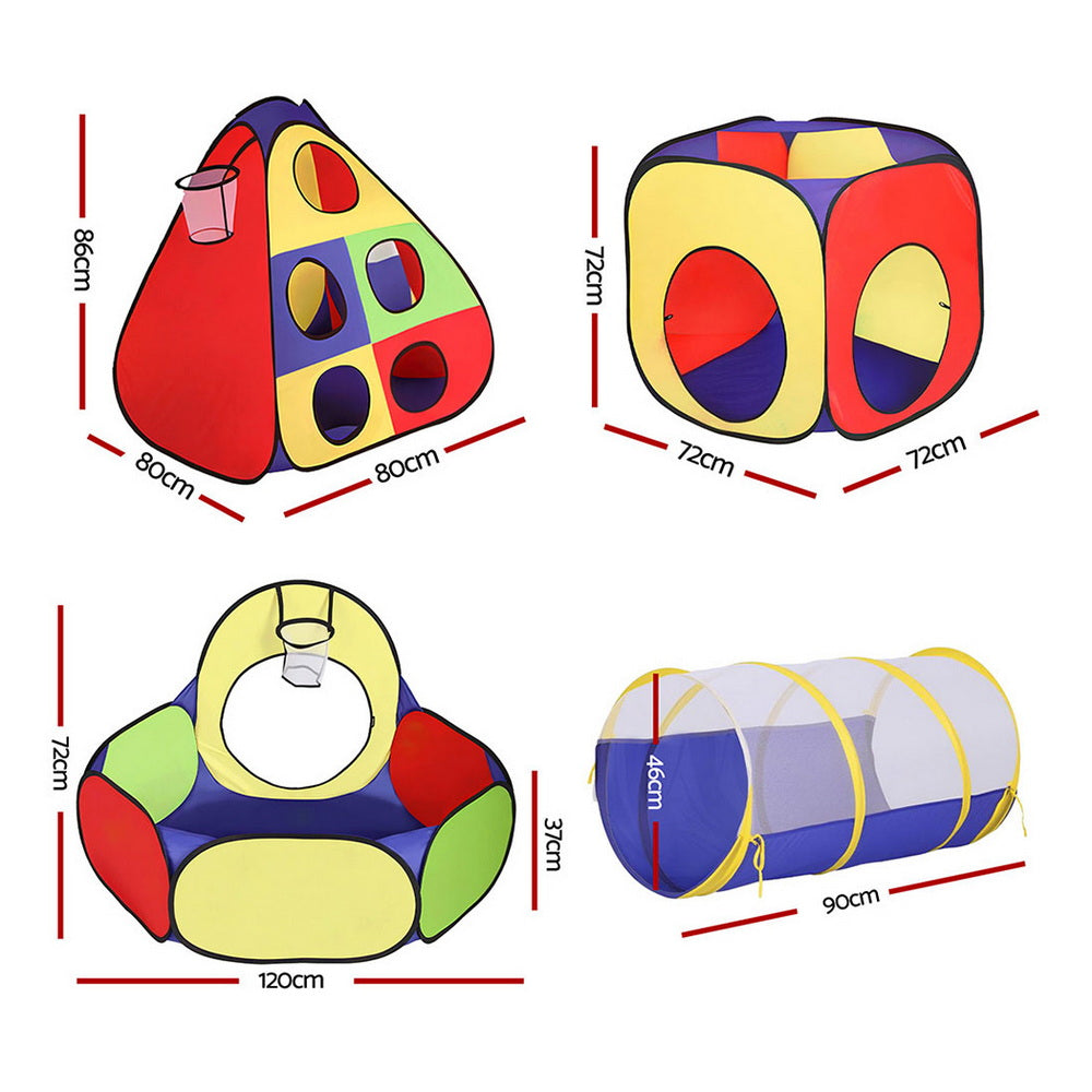 Keezi Kids Playhouse Tent with Ball Pit & Tunnel