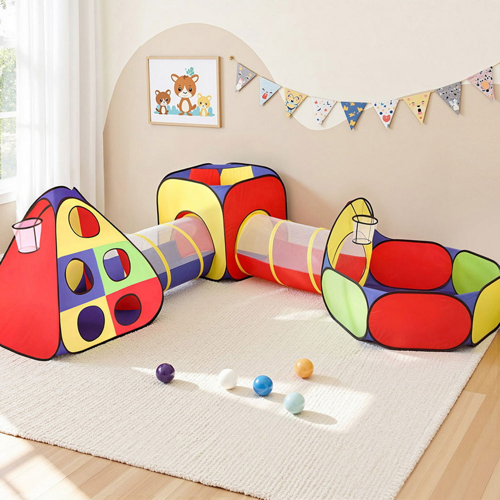 Keezi Kids Playhouse Tent with Ball Pit & Tunnel