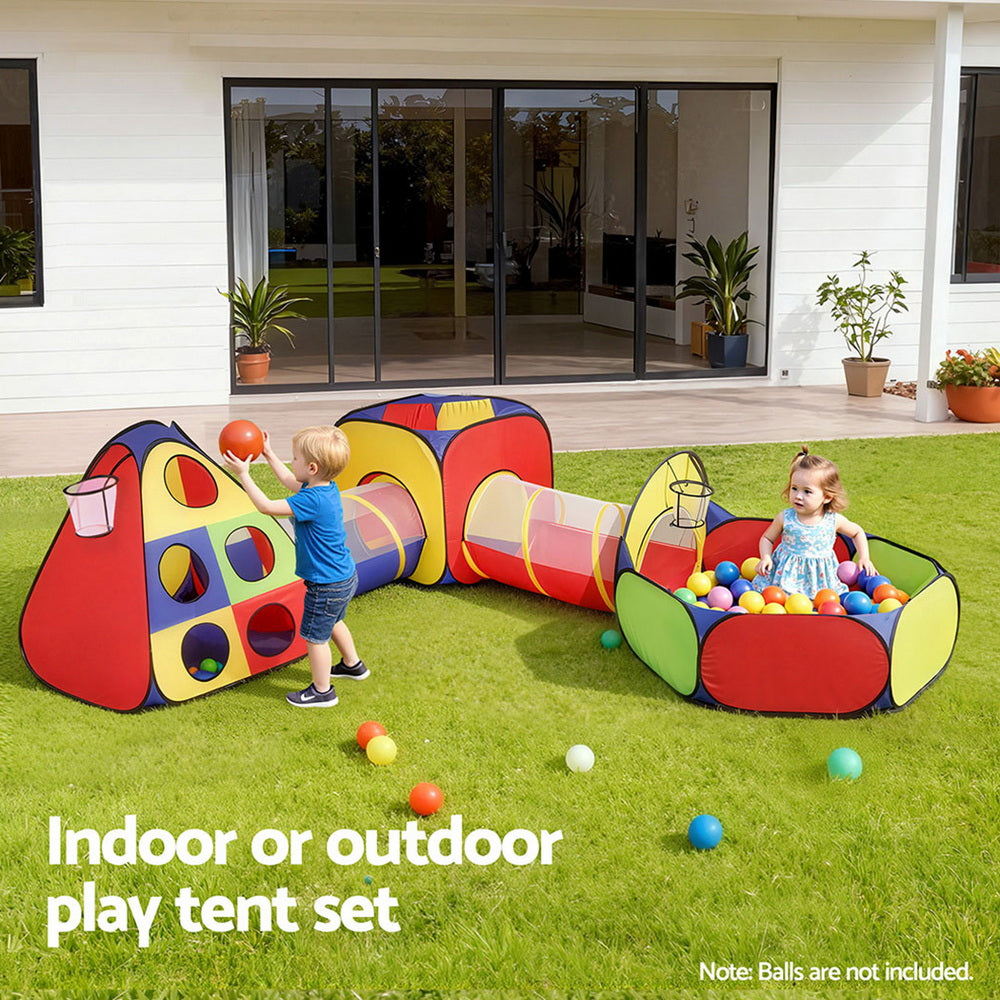 Keezi Kids Playhouse Tent with Ball Pit & Tunnel