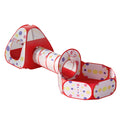 Keezi 3-in-1 kids playhouse with ball pit and crawl tunnel