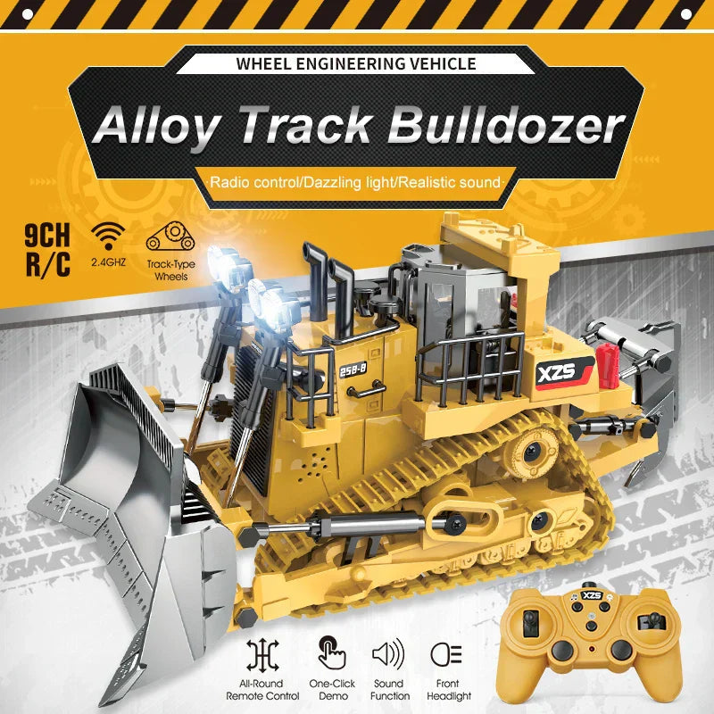 RC Bulldozer Toy Truck – Remote Control Construction Vehicle for Kids