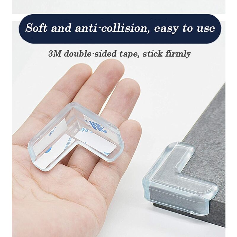Clear Corner Protectors 20 Pack – L-Shaped Table Edge Guards for Child Safety