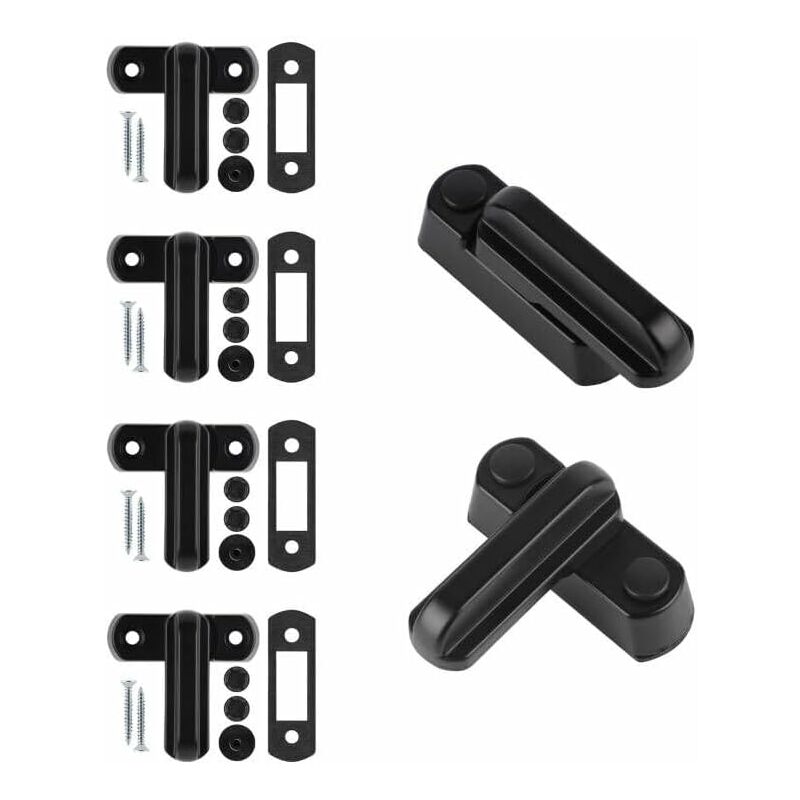 Window Sash Jammer Locks Set of 4 – Aluminium Door & Window Security Locks with Screws