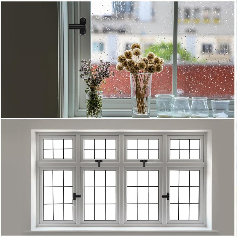 Window Sash Jammer Locks Set of 4 – Aluminium Door & Window Security Locks with Screws